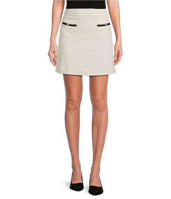 Preston & York Coordinating Caitlin Knit Tweed Pocket A-Line Skirt Product Image