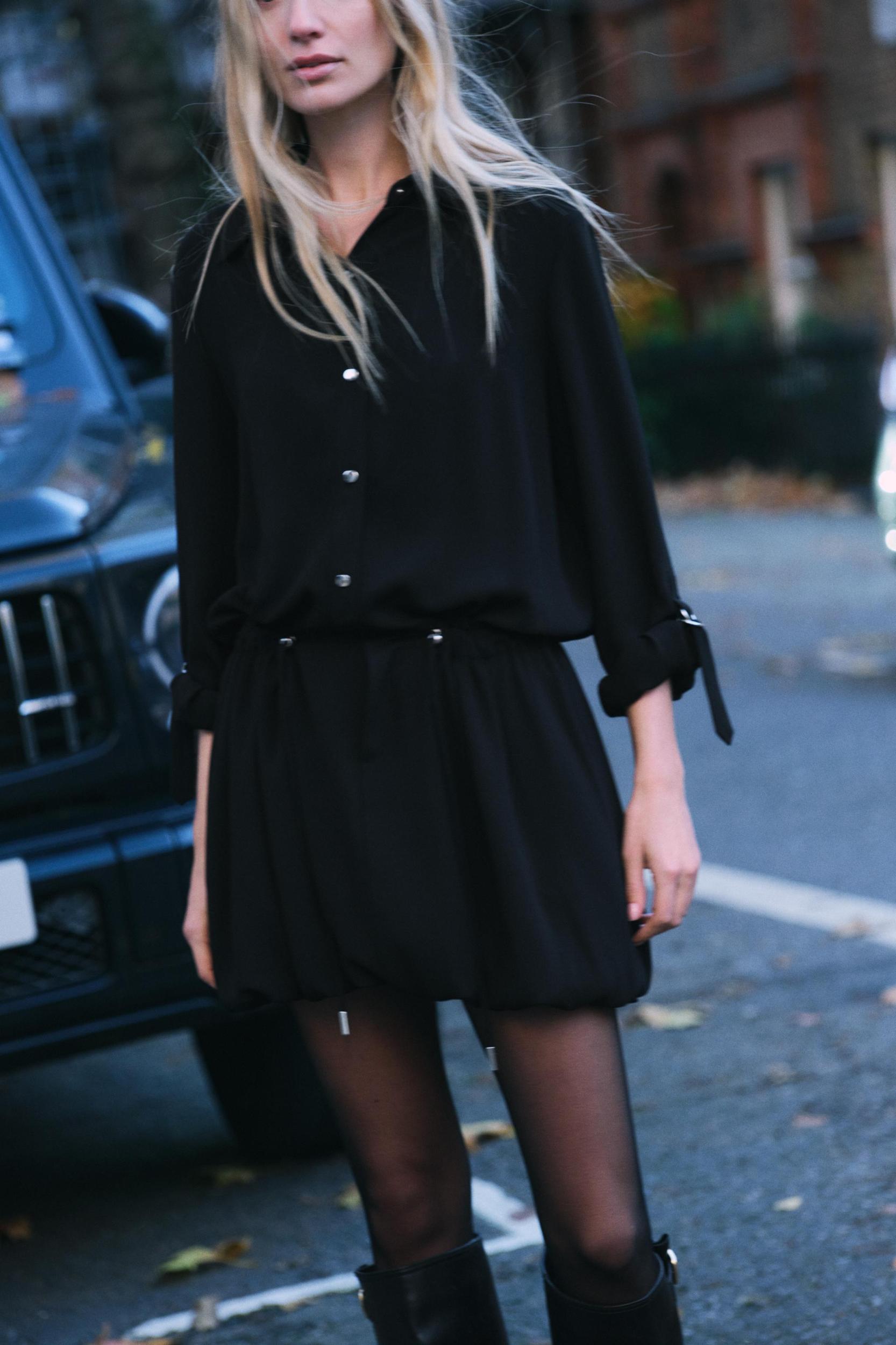 BALLOON HEM MINI DRESS Product Image