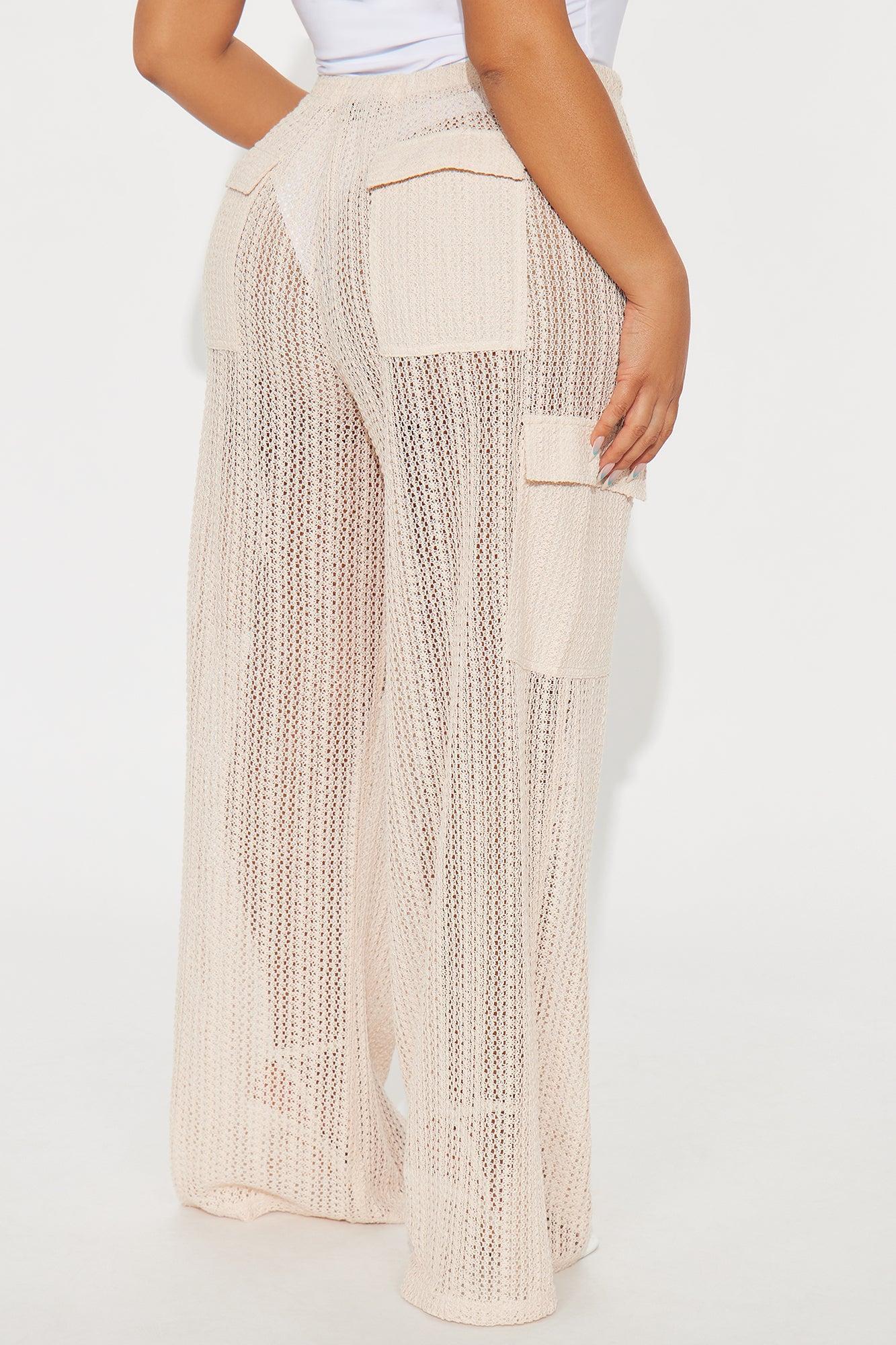 Fun Times Crochet Wide Leg Pant - Cream Product Image