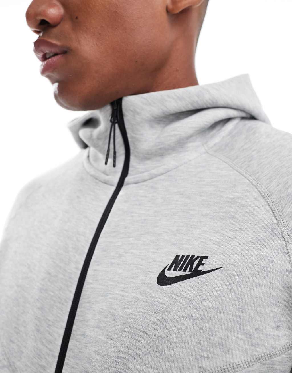 Nike Tech Fleece full zip hoodie in gray Product Image