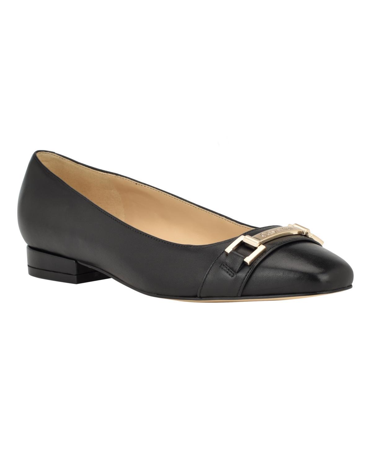 Calvin Klein Crystil Leather) Women's Flat Shoes Product Image