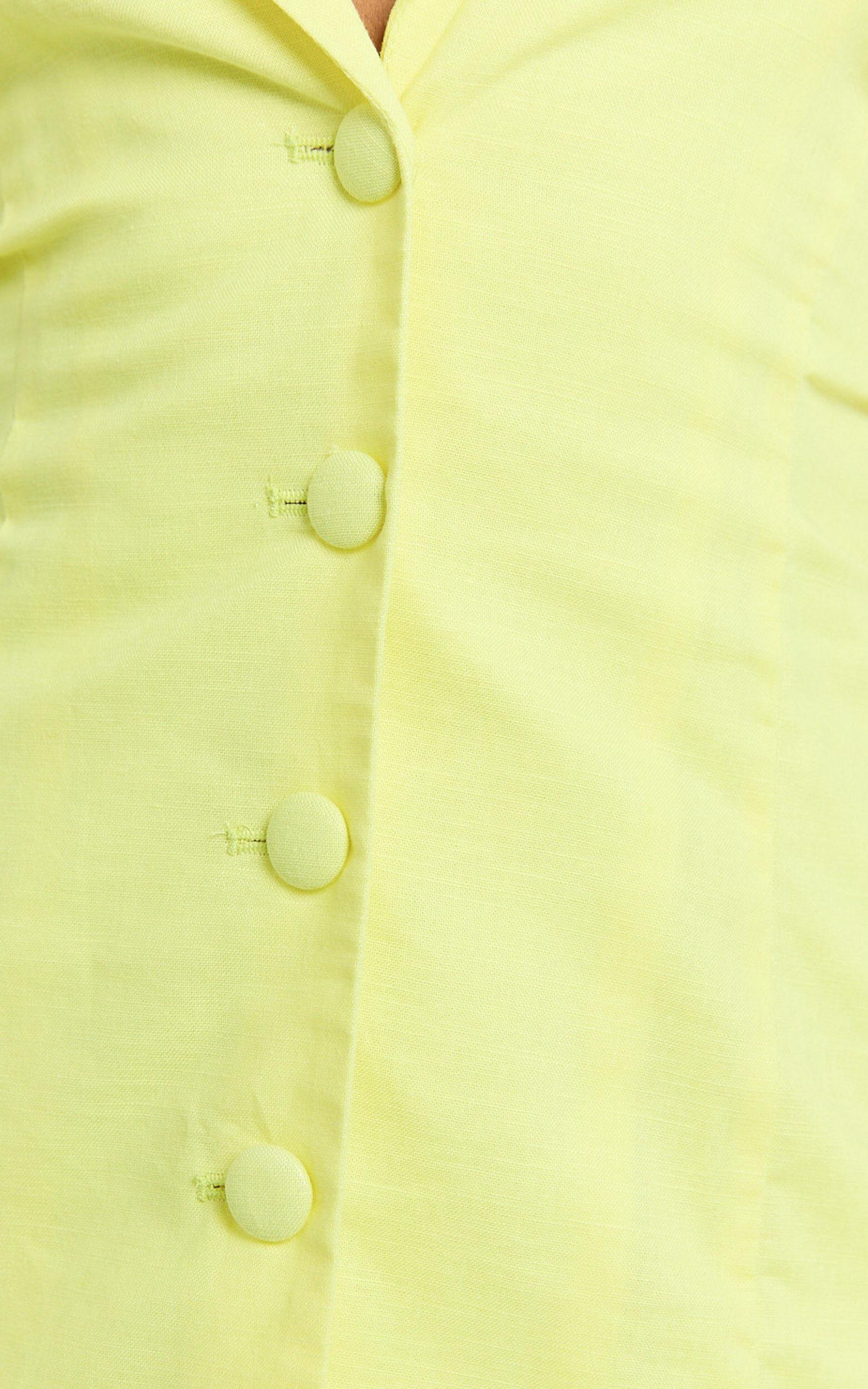 Sammie Mini Dress - Backless Halter Neck Linen Dress in Lemon Product Image