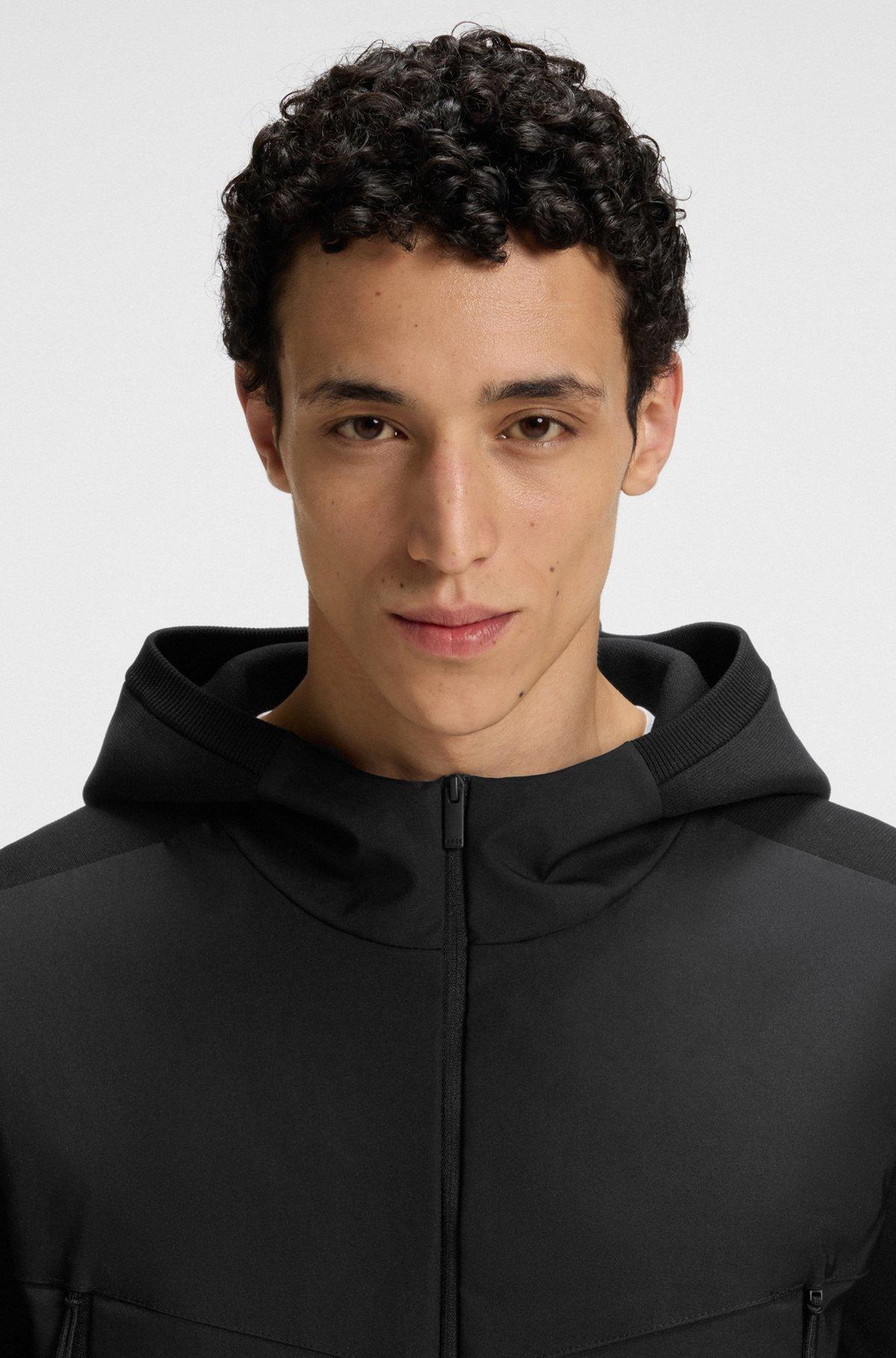 BOSS - Regular-fit hooded jacket with weather protection - Black Product Image