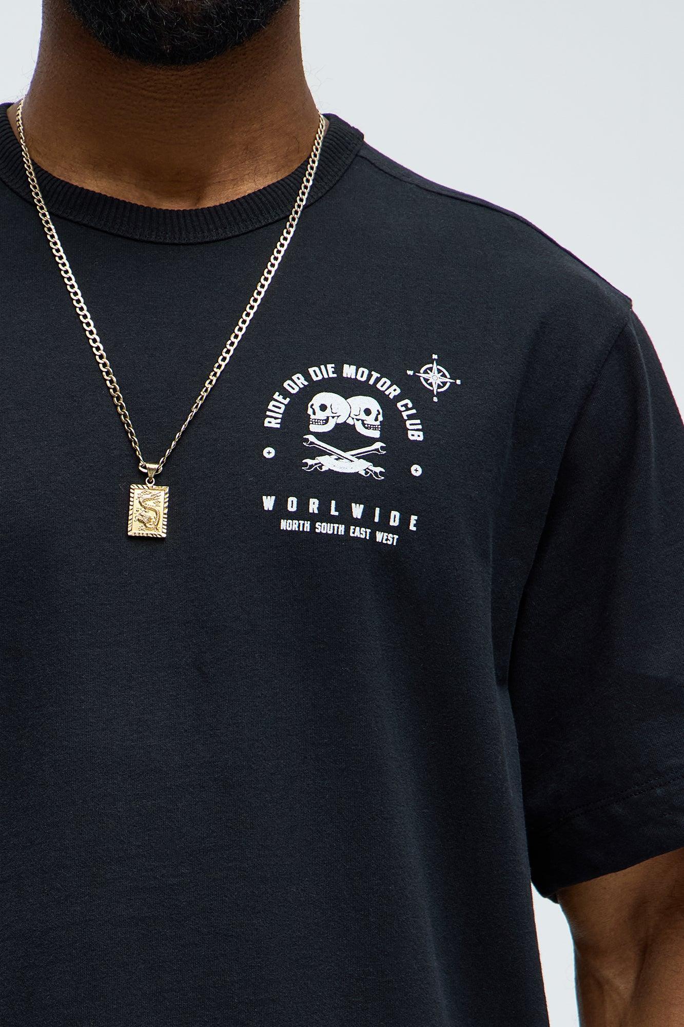 Ride Or Die Club Oversized Short Sleeve Tee - Black Product Image
