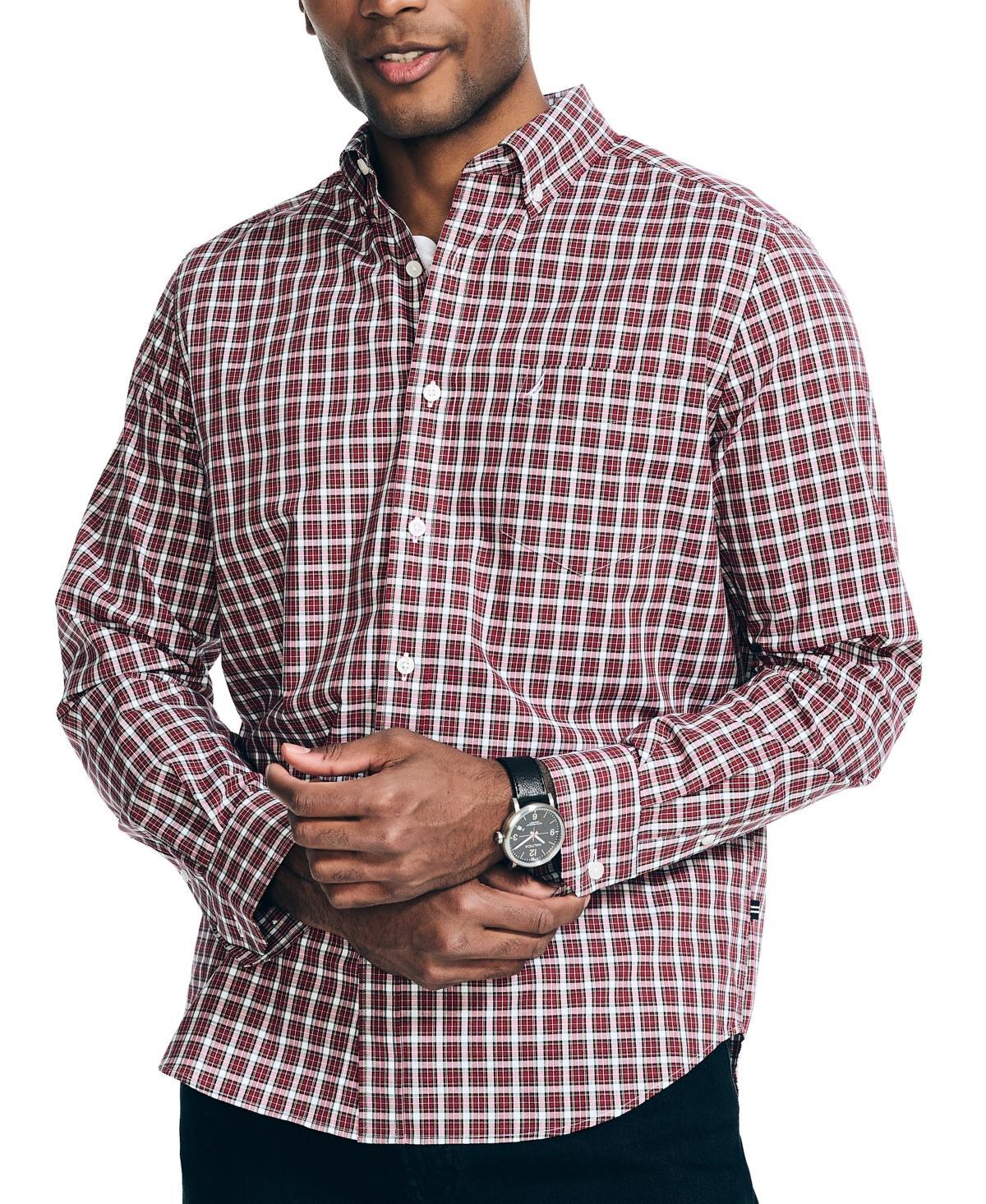 Nautica Wrinkle-Resistant Plaid Wear To Work Shirt (Bright ) Men's Clothing Product Image