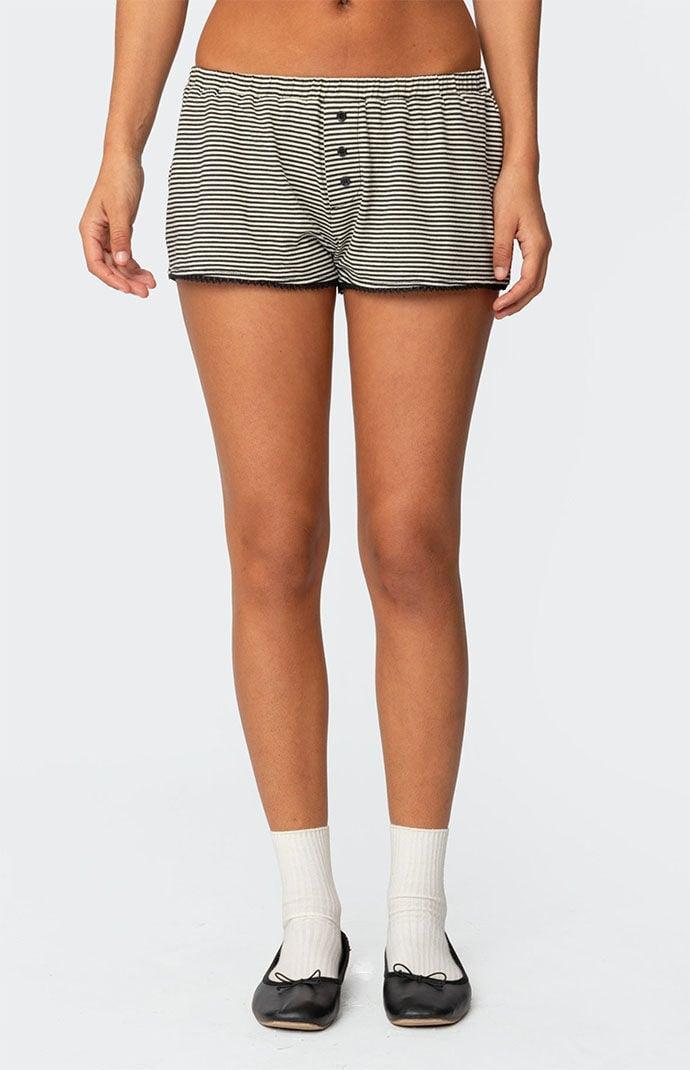 Edikted Women's Suzy Striped Shorts in Black/White - Product Image