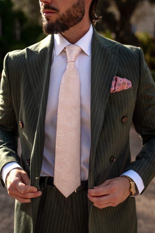 Elizabetta Montecarlo - Extra Long Silk Jacquard Tie for Men in Pink at Nordstrom Product Image