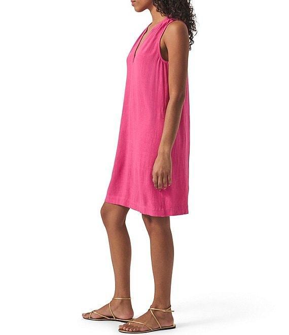 Splendid Mary Ann Linen Blend V-Neck Sleeveless Shift Dress Product Image