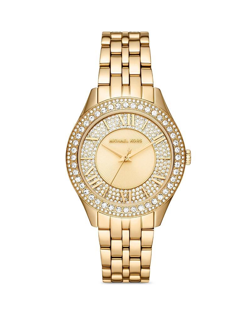 Michael Kors Womens Harlowe Three-Hand Analog Gold-Tone Stainless Steel Bracelet Watch Product Image
