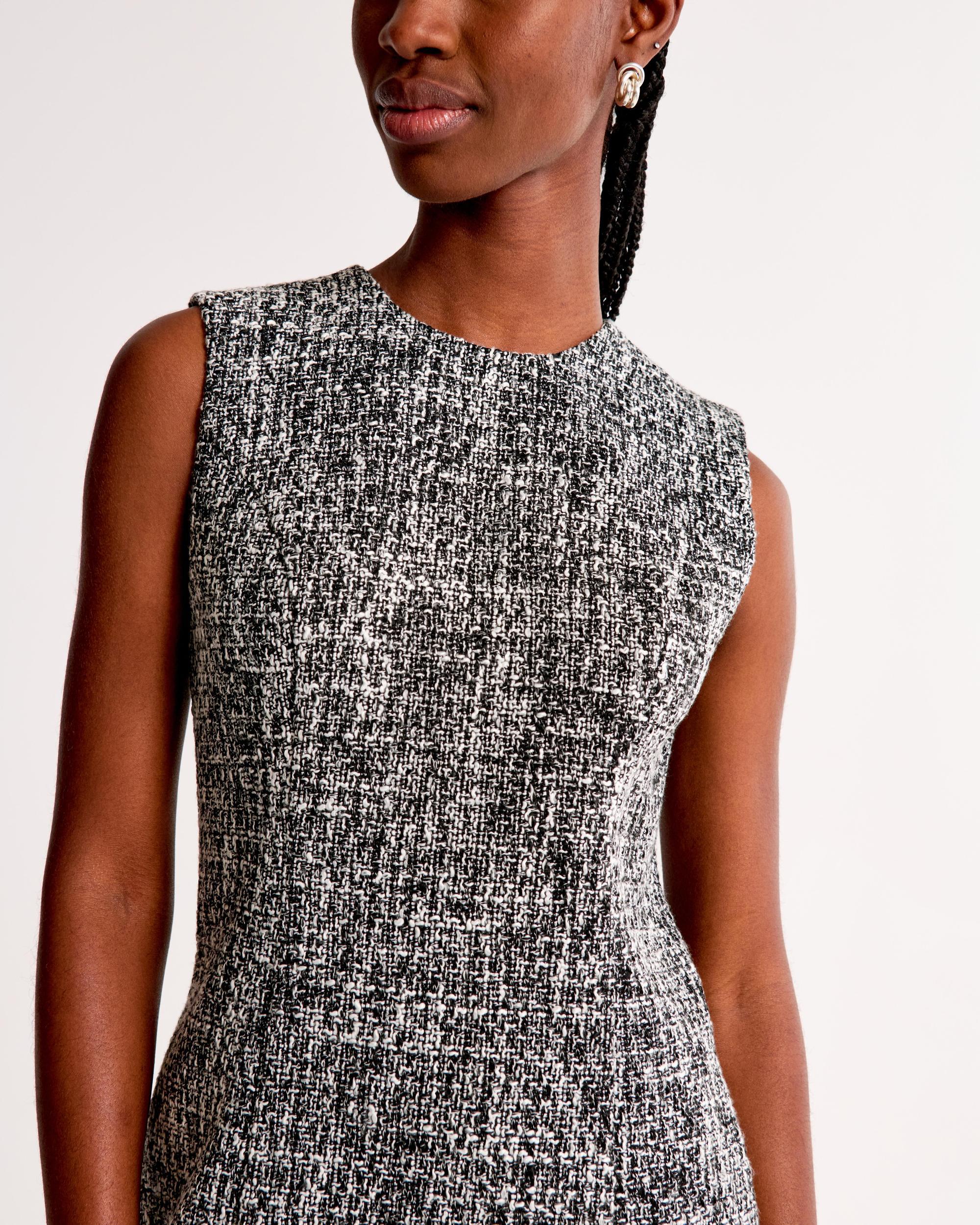 Tweed High-Neck Mini Dress Product Image