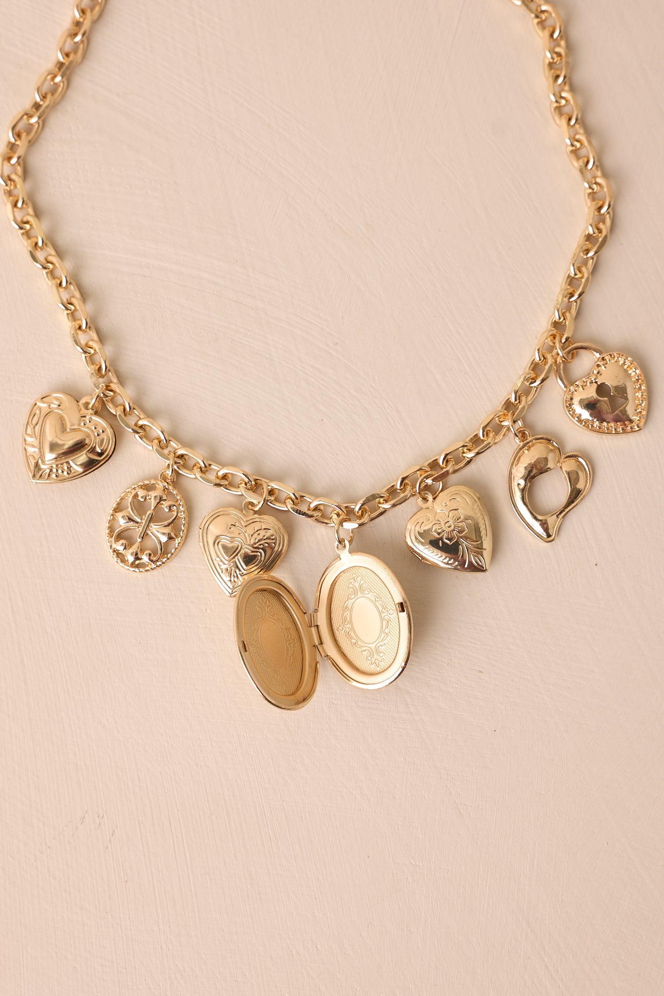 Right This Way Gold Charm Necklace Product Image