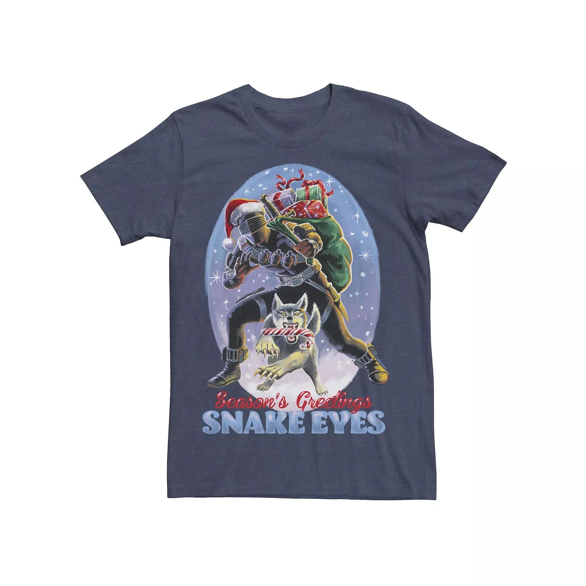 Men's G.I. Joe Christmas Snake Eyes Season's Greetings Tee, Size: Small, Navy Grey Product Image