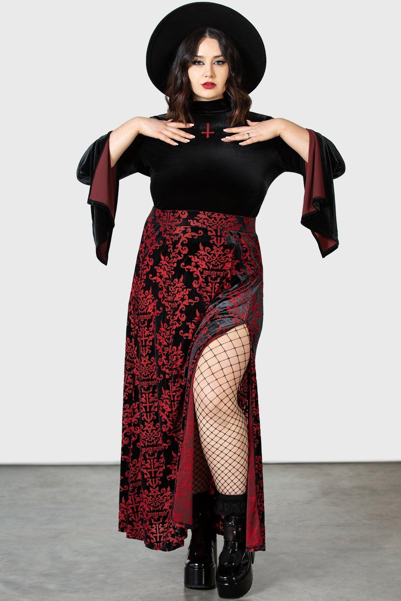 Scarlet Fiend Maxi Skirt - Resurrect Female Product Image