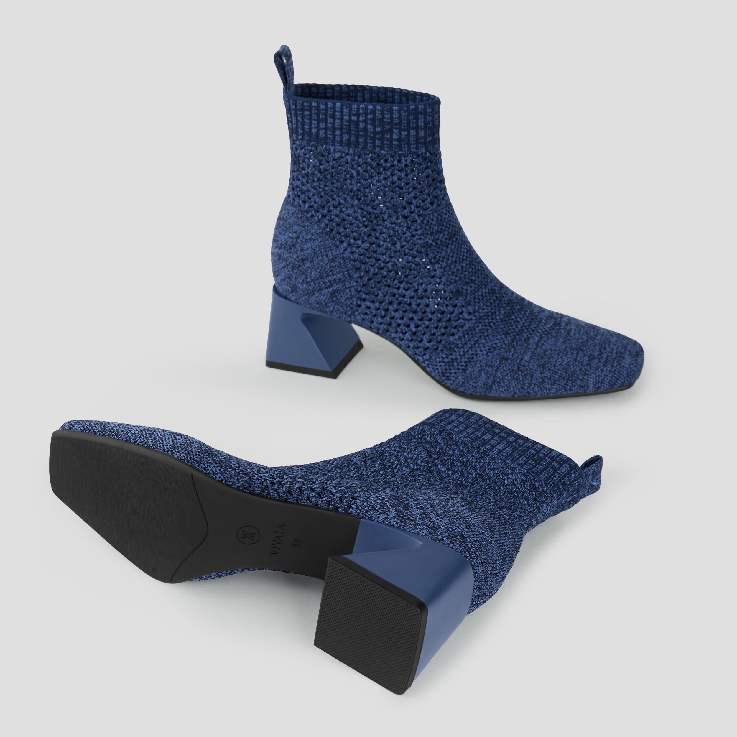 Square-Toe Perforated Heeled Boots (Melissa) Product Image