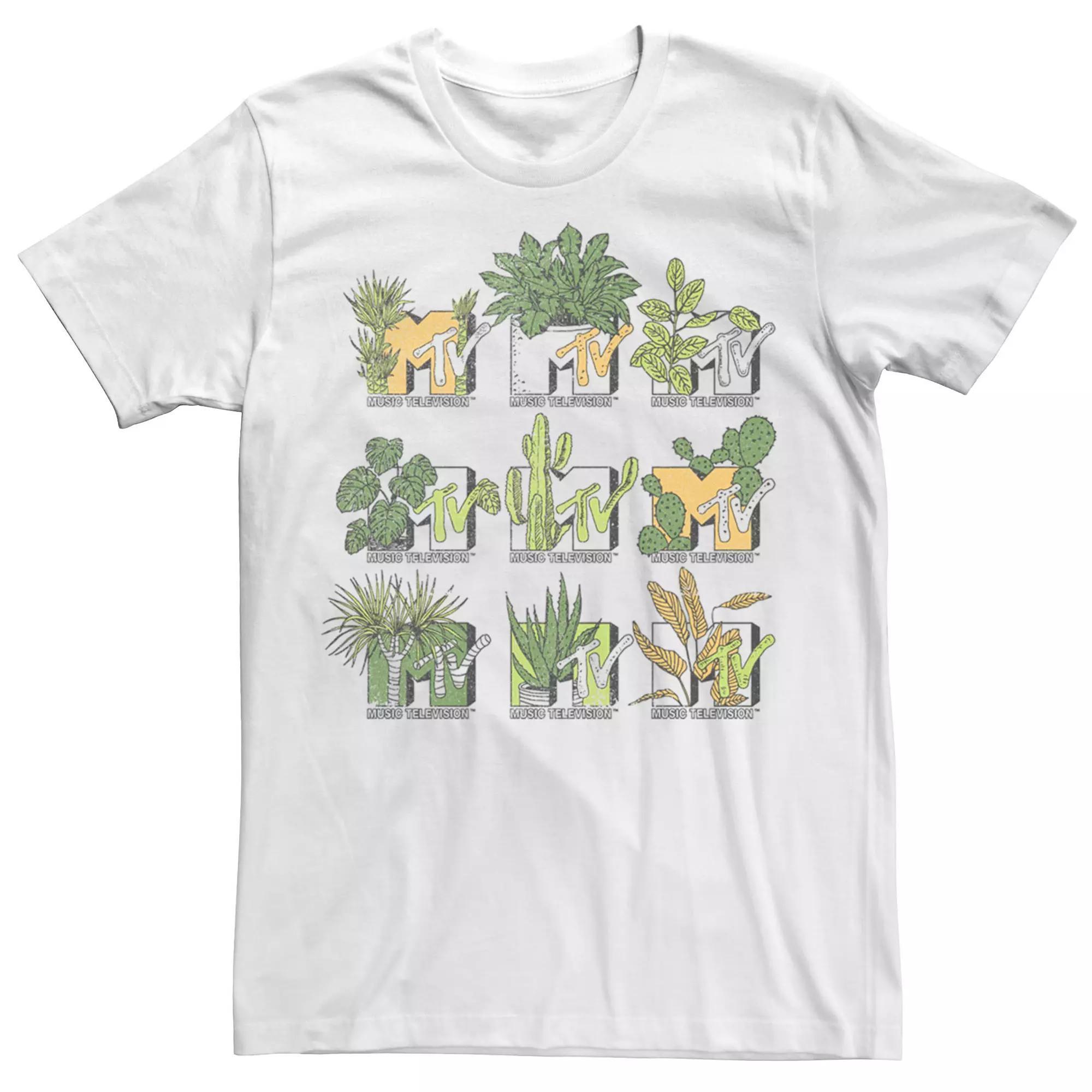 Men's MTV Succulent Grid Logo Tee, Size: XXL, White Product Image