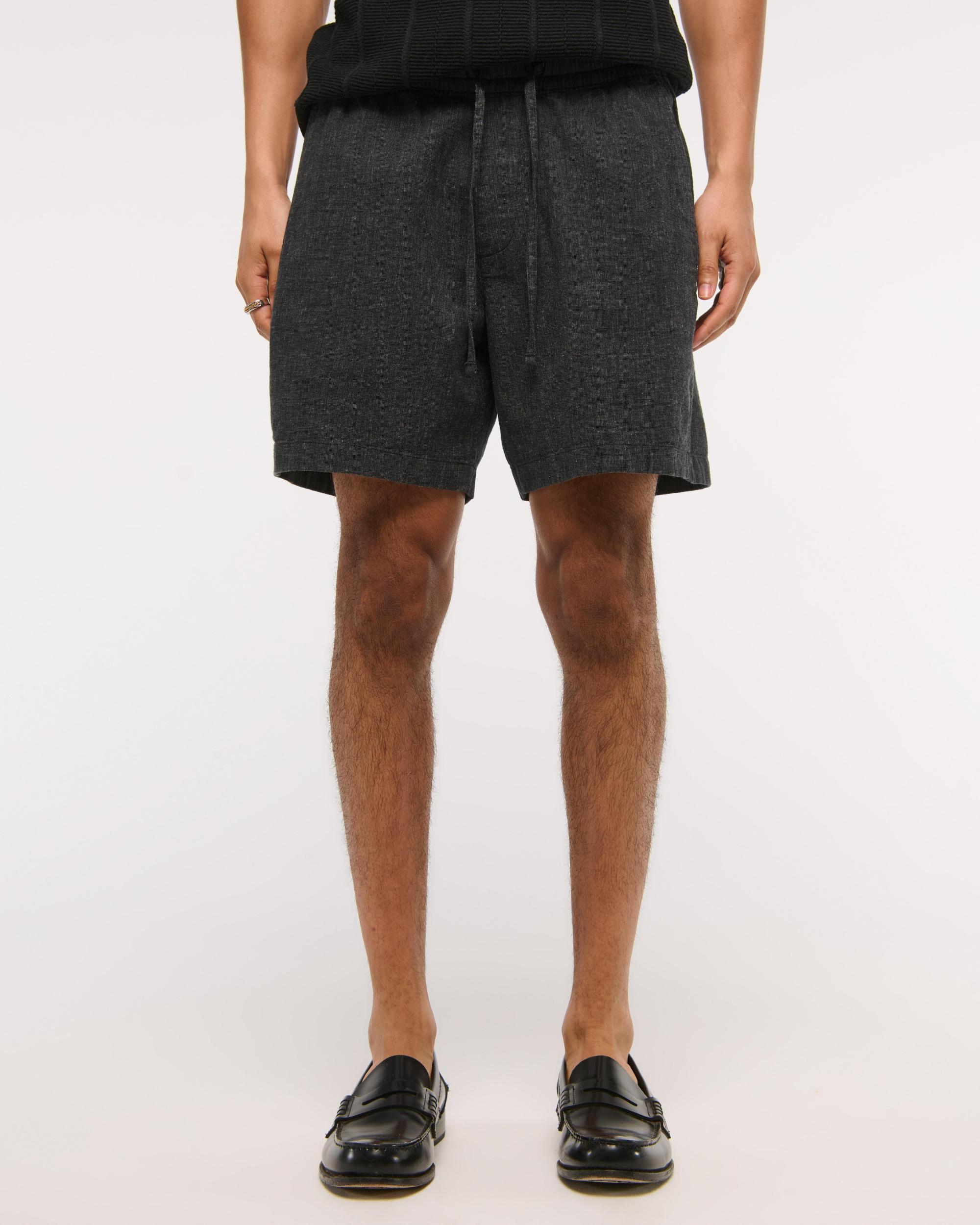 Linen-Blend Pull-On Short Product Image