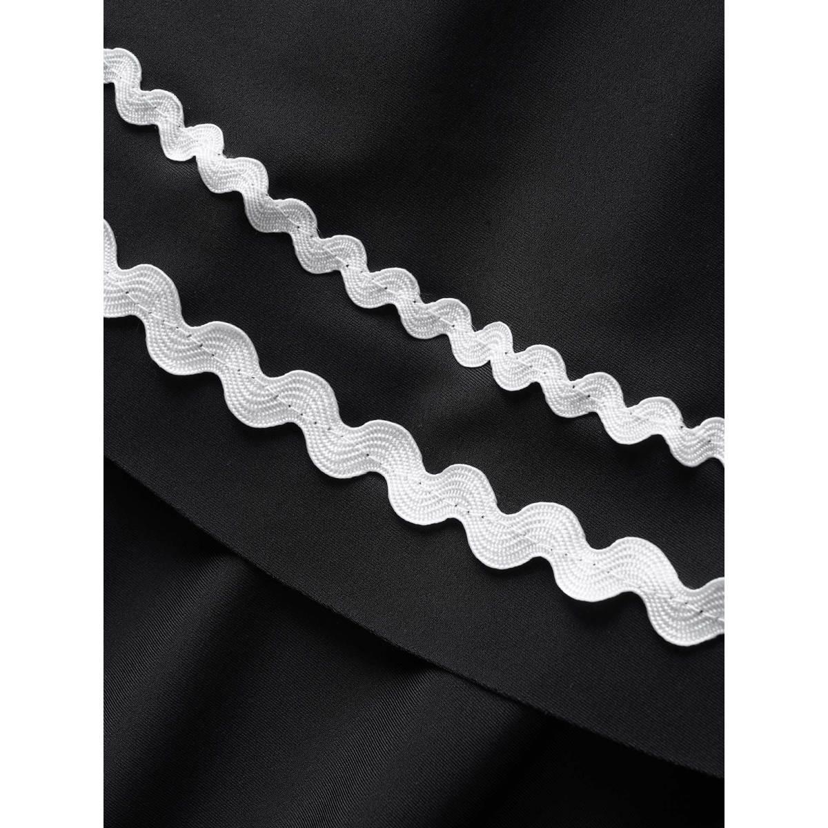 Plus Size One Shoulder Neck Woven Ribbon Swim Dress Women's Swimwear Black Beach Bodycon One-shoulder neck High stretch Curve Swim Dresses BloomChic 10/M Product Image