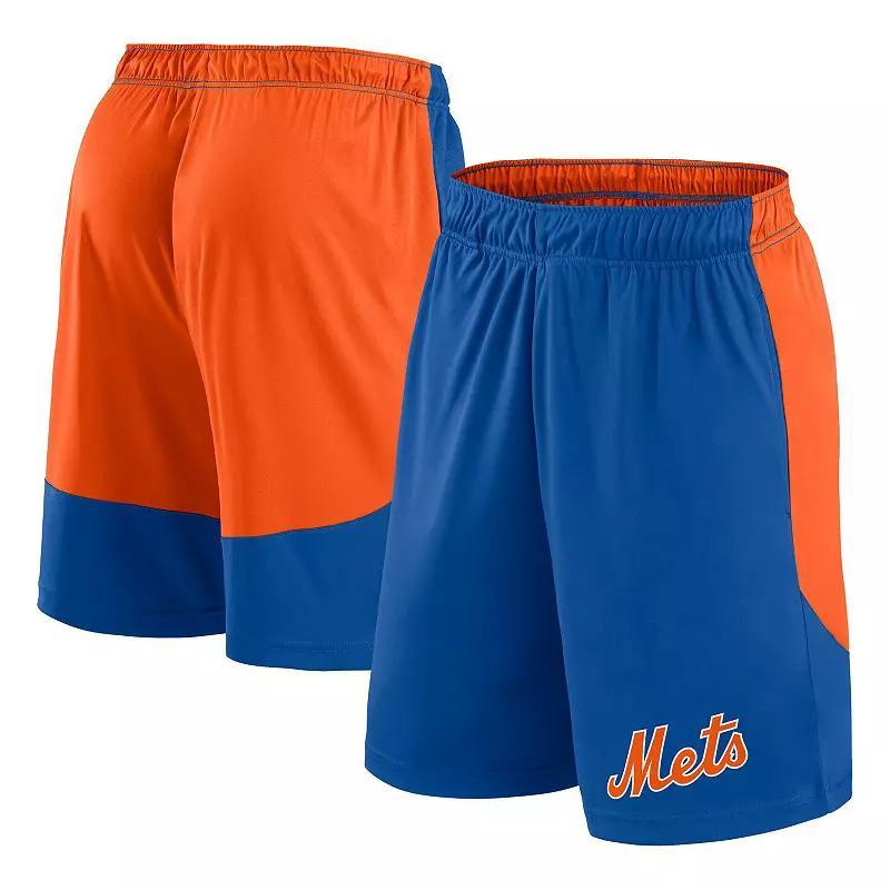 Men's Fanatics Royal/Orange New York Mets Launch Polyester Shorts, Size: 2XL, Blue Product Image