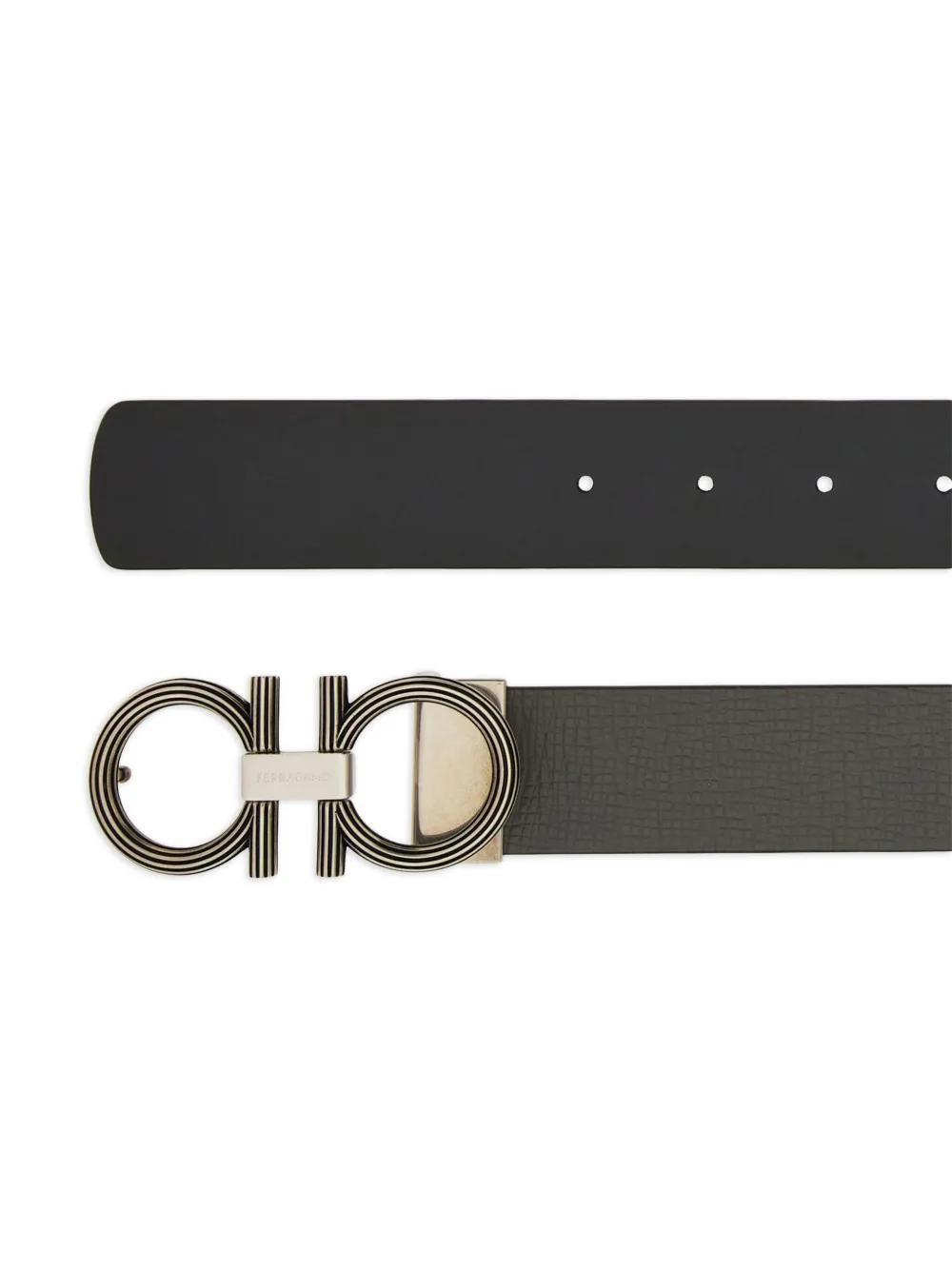 Gancini-buckle leather belt Product Image