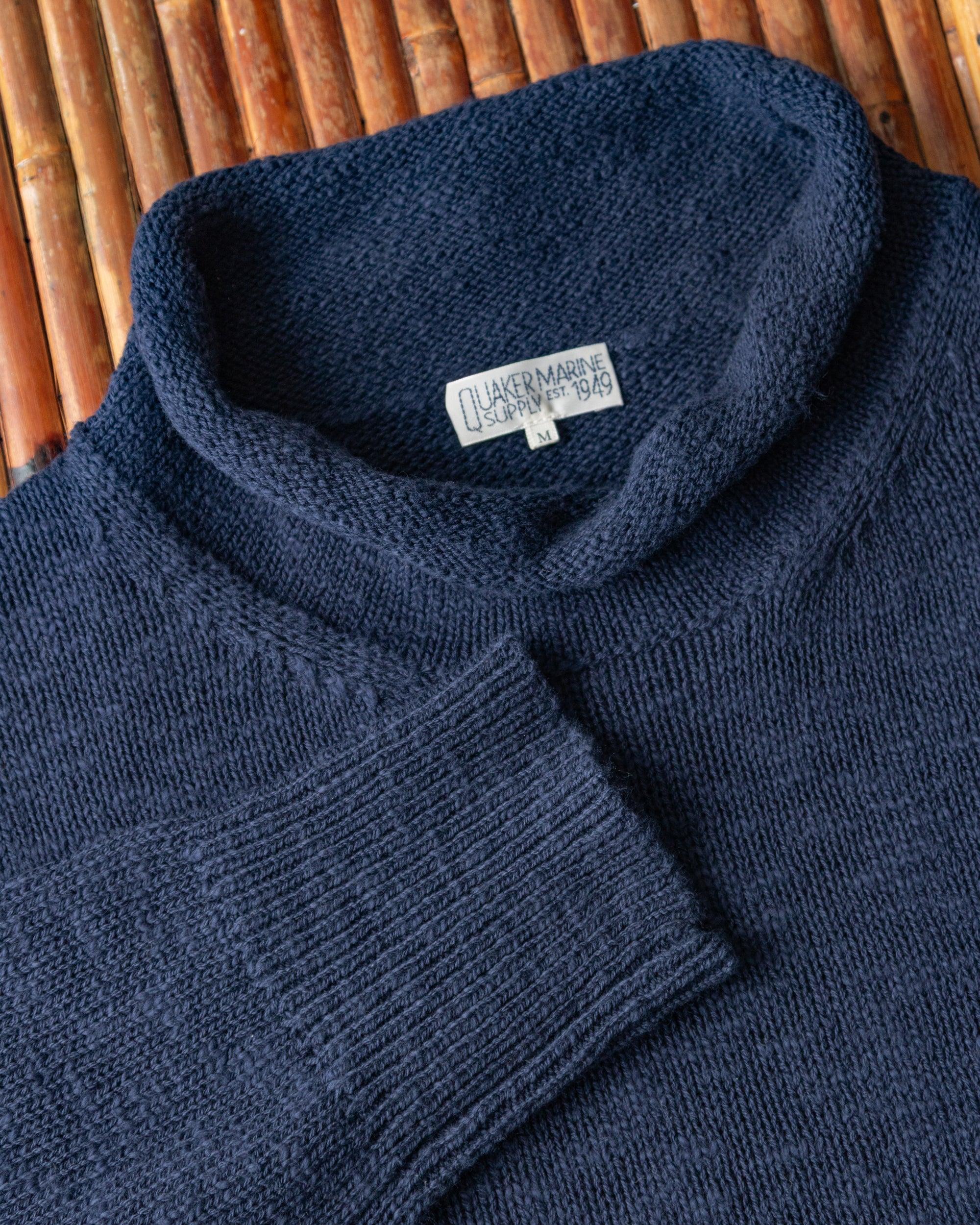Homespun Fisherman's Sweater in Navy Product Image