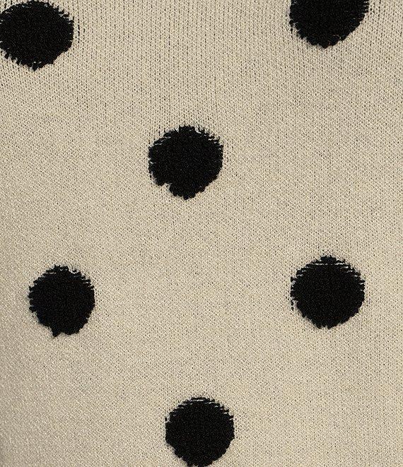 Originality Long Sleeve Drop Shoulder Boxy Pullover Polka Dot Sweater Product Image