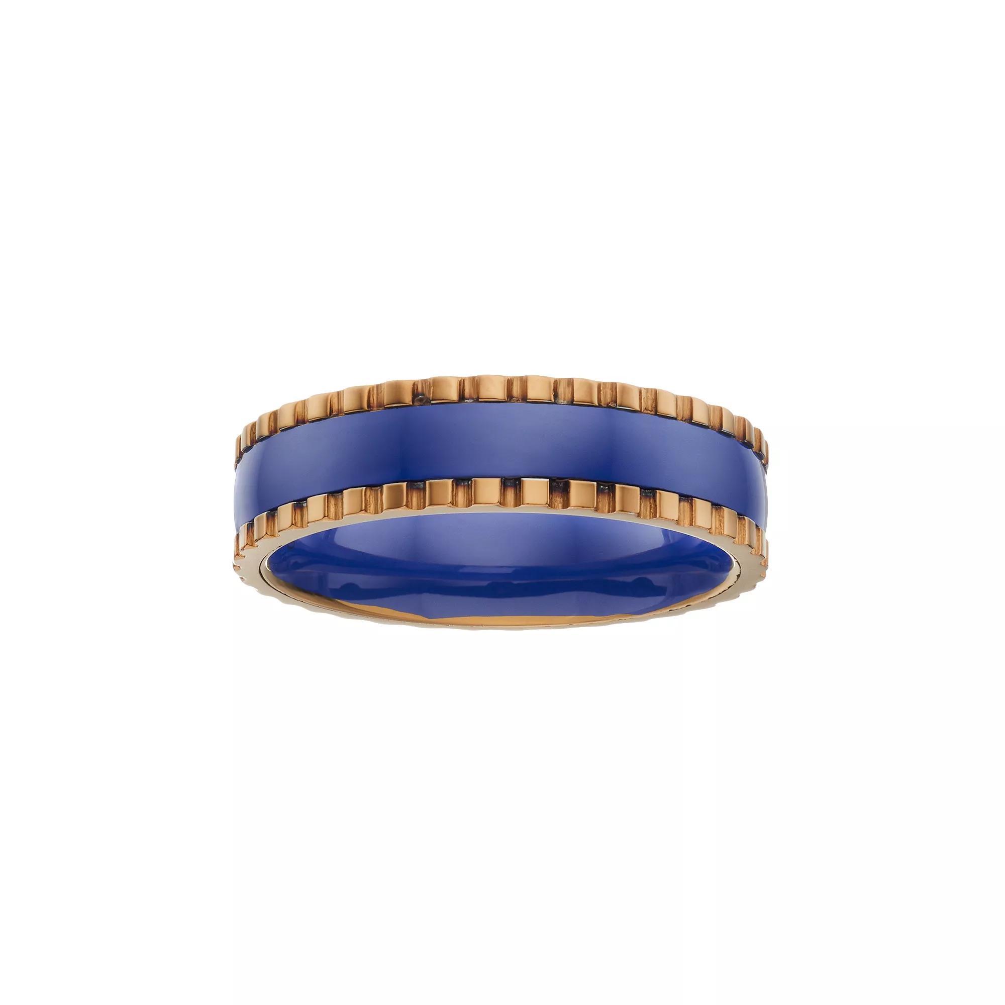 Yellow Ion-Plated Stainless Steel & Blue Ceramic Band - Men, Men's, Size: 11 Product Image
