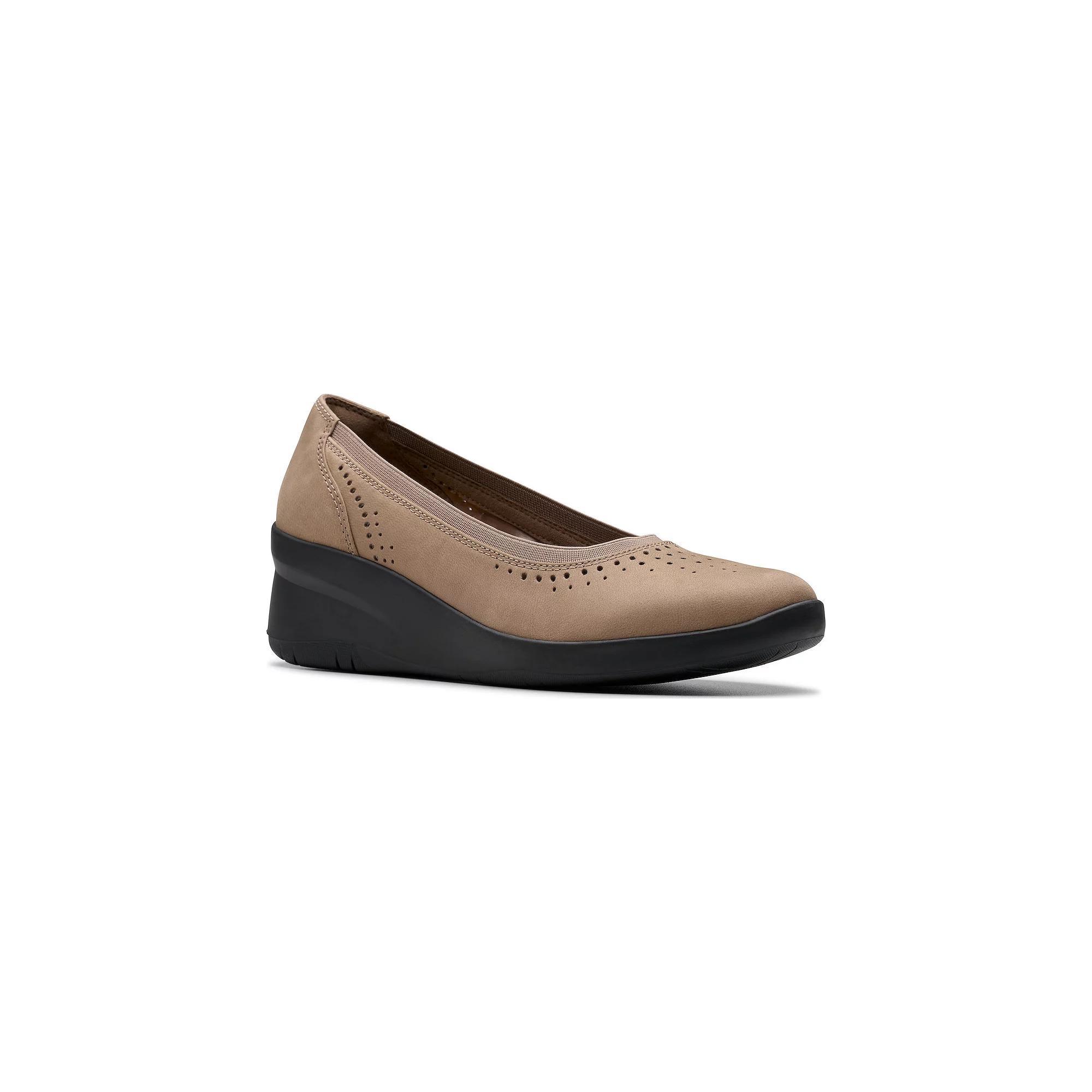 Clarks Suttyn Kaylie Women's Wedge Casual Shoes, Size: 9 Wide, Light Brown Product Image