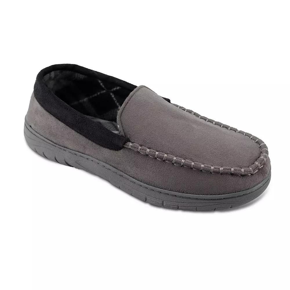 Wembley Men's Fleece Lined Moccasin Slippers, Size: Large, Gray Product Image