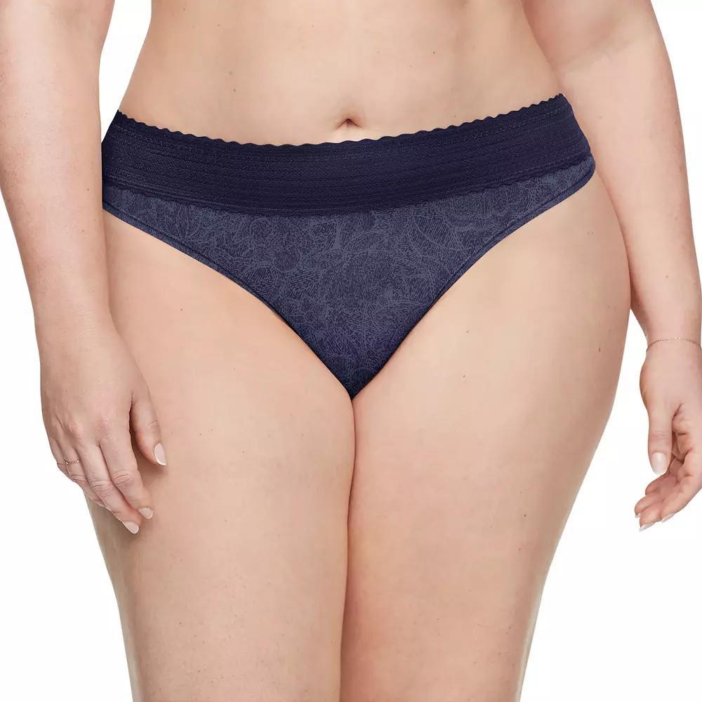 Warners No Pinching No Problems® Dig-Free Comfort Waistband Lace Thong RX5101J, Women's, Size: XL, Grey Product Image
