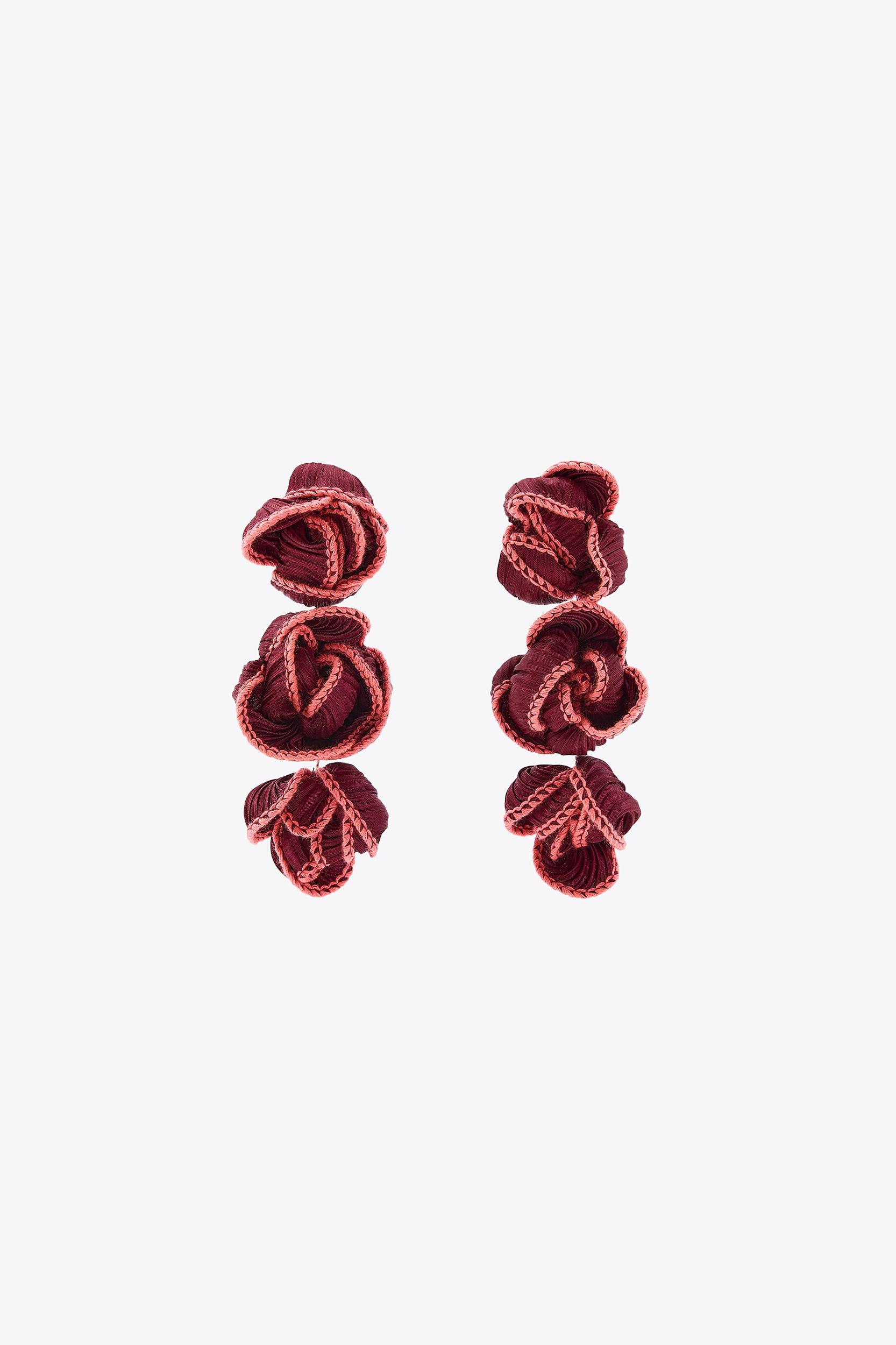 CONTRAST FLORAL FABRIC EARRINGS Product Image
