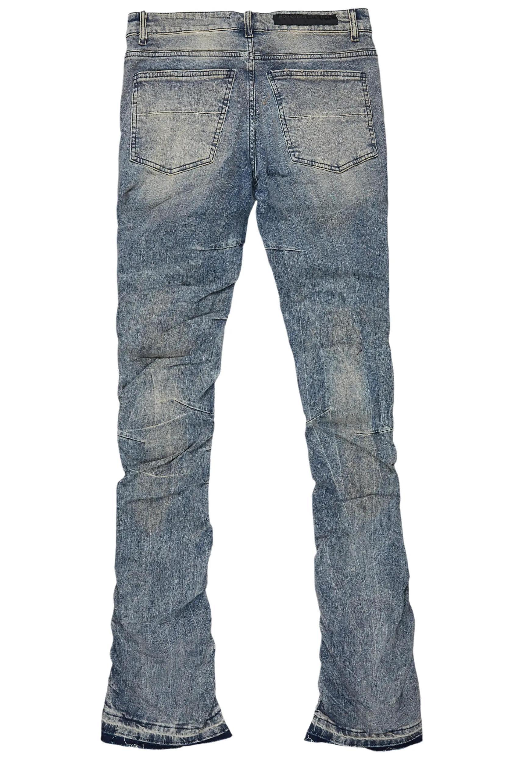 Mercol Blue Stacked Flare Jean Male Product Image