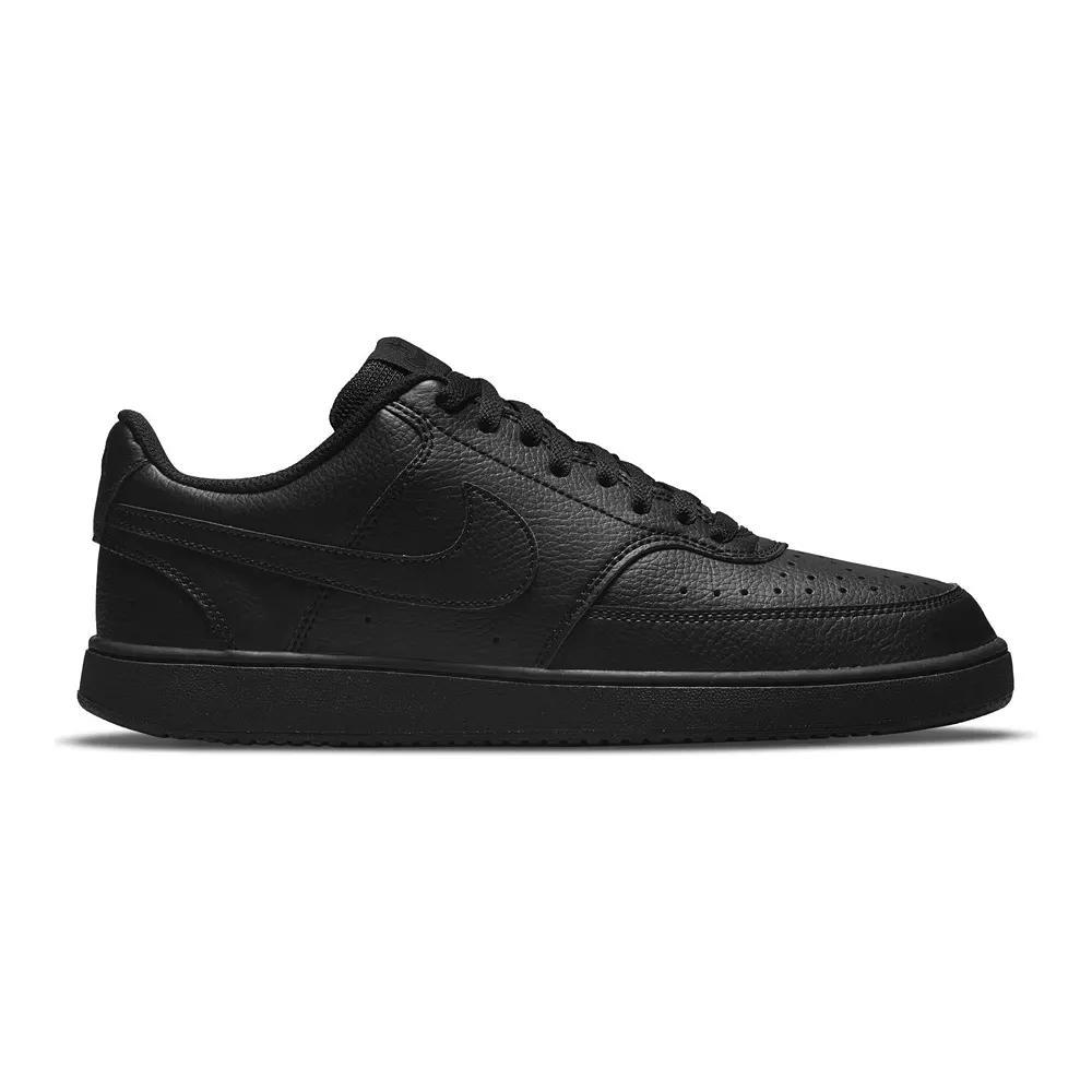 Nike Men's Court Vision Low Next Nature Casual Shoes in Black/Black Size 11.5 Leather Product Image