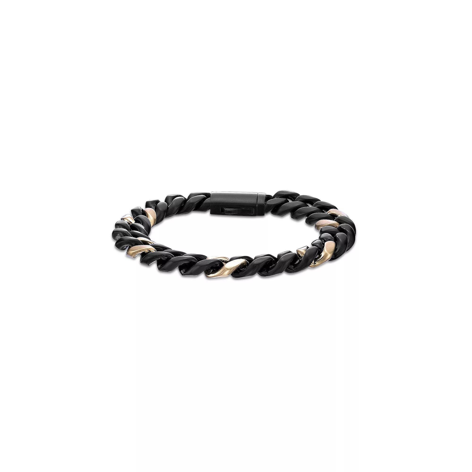 LYNX Mens Stainless Steel Miami Cuban Chain Bracelet Product Image