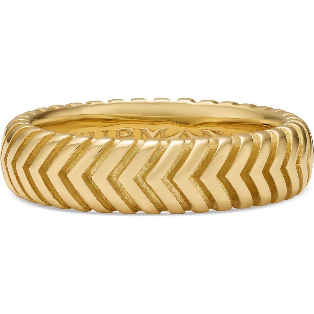 David Yurman Men's Chevron Band Ring in 18K Yellow Gold with Diamonds, 8mm at Nordstrom, Size 9 Product Image