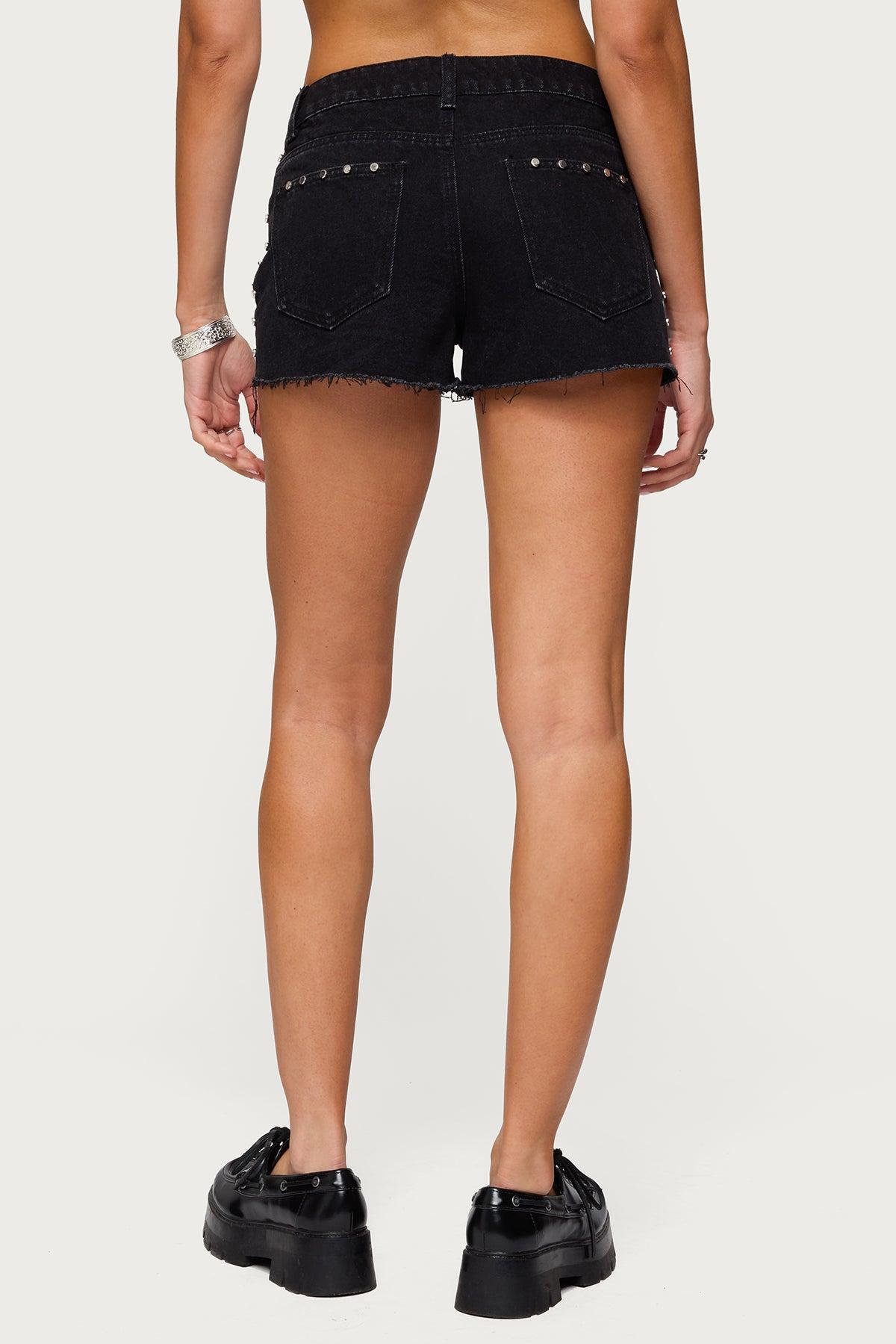 Ashten Studded Denim Shorts Product Image