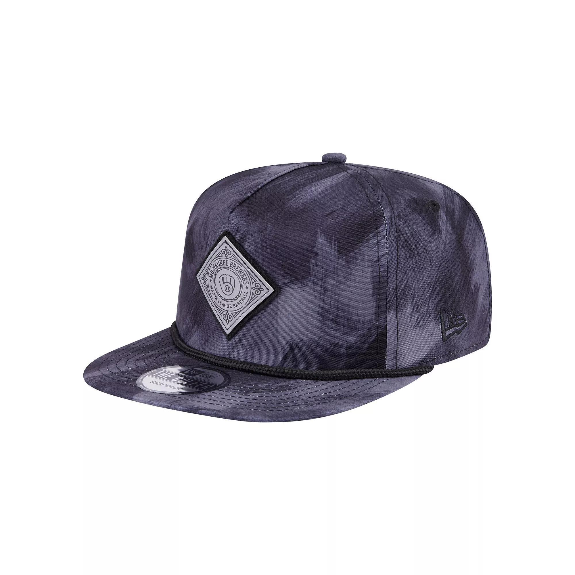 Men's New Era Navy Milwaukee Brewers Printed Golfer Snapback Hat, Blue Product Image