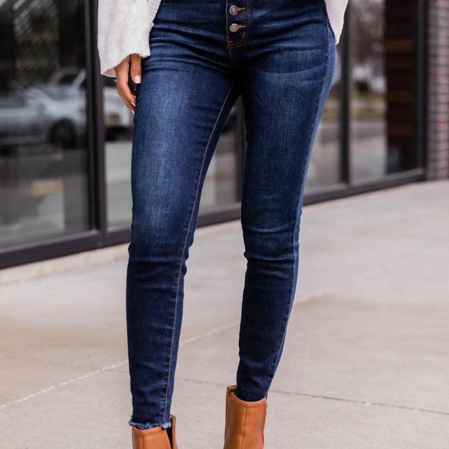 Chelsie Dark Wash Jeans FINAL SALE Product Image