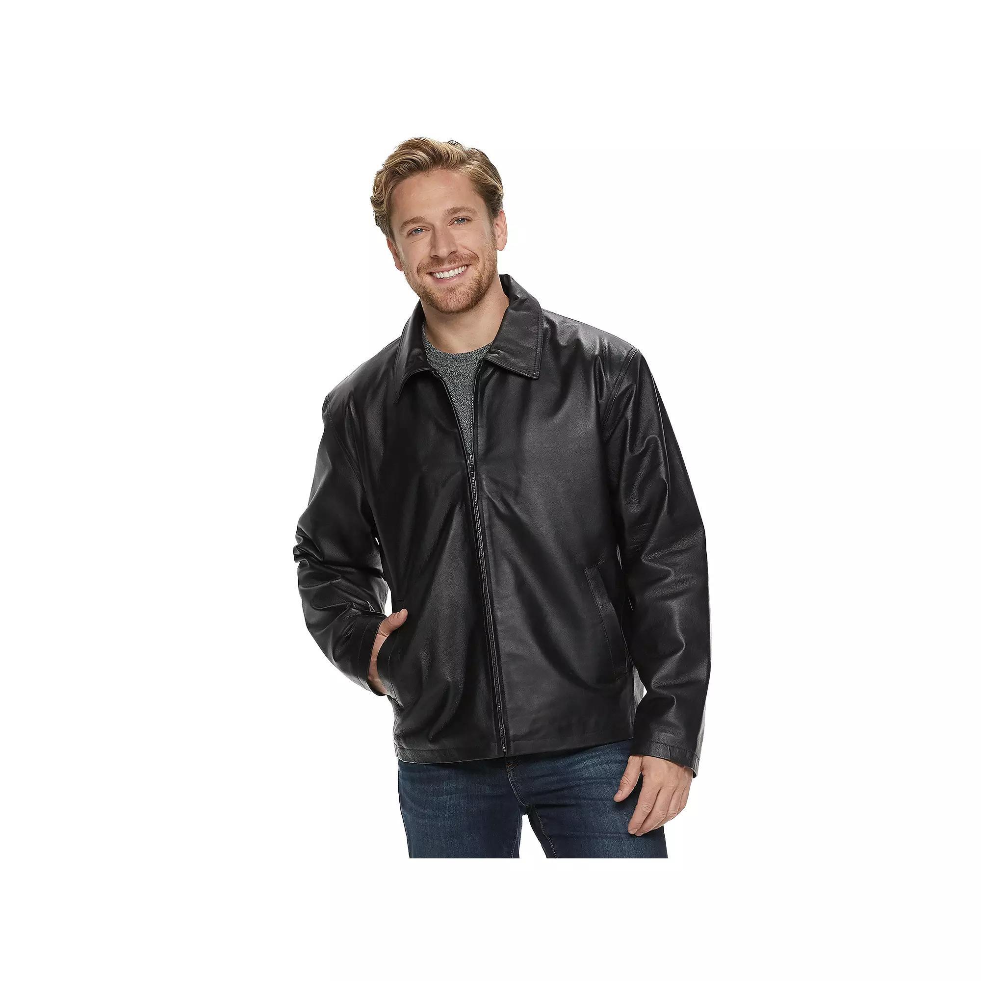 Men's Vintage Leather Jacket, Size: Small, Black Product Image