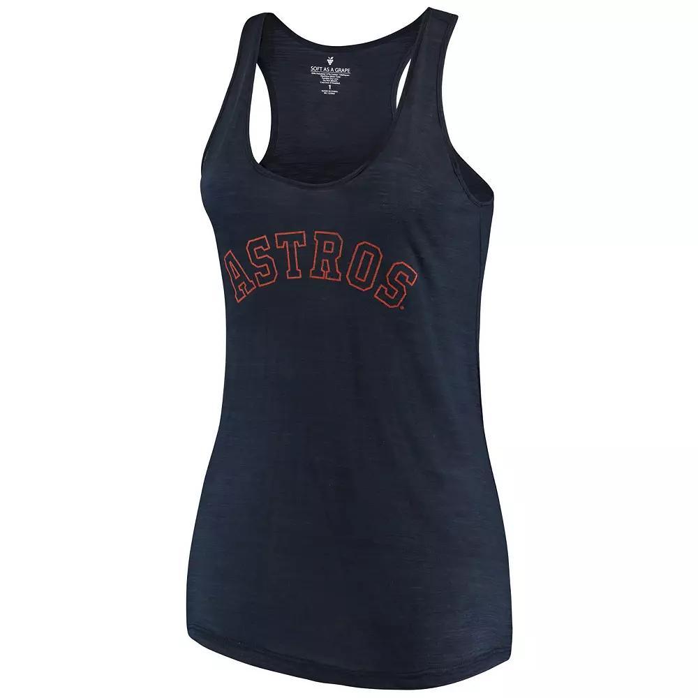 Women's Soft as a Grape Navy Houston Astros Plus Size Swing for the Fences Racerback Tank Top, Size: 2XL, Blue Product Image