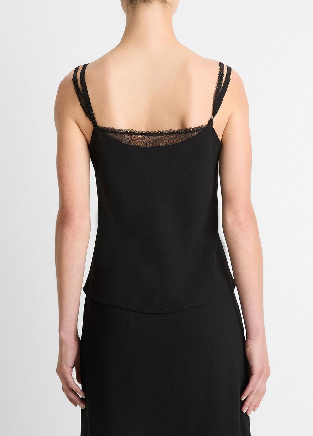 Womens Lace-Trim Camisole, Black, Size S Vince Product Image
