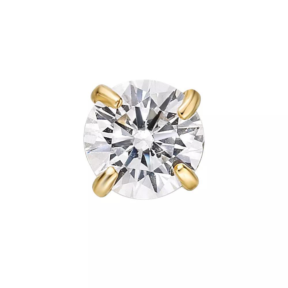 Lila Moon 14k White Gold 3 mm Cubic Zirconia Nose Stud, Women's, 14k Whgold Product Image