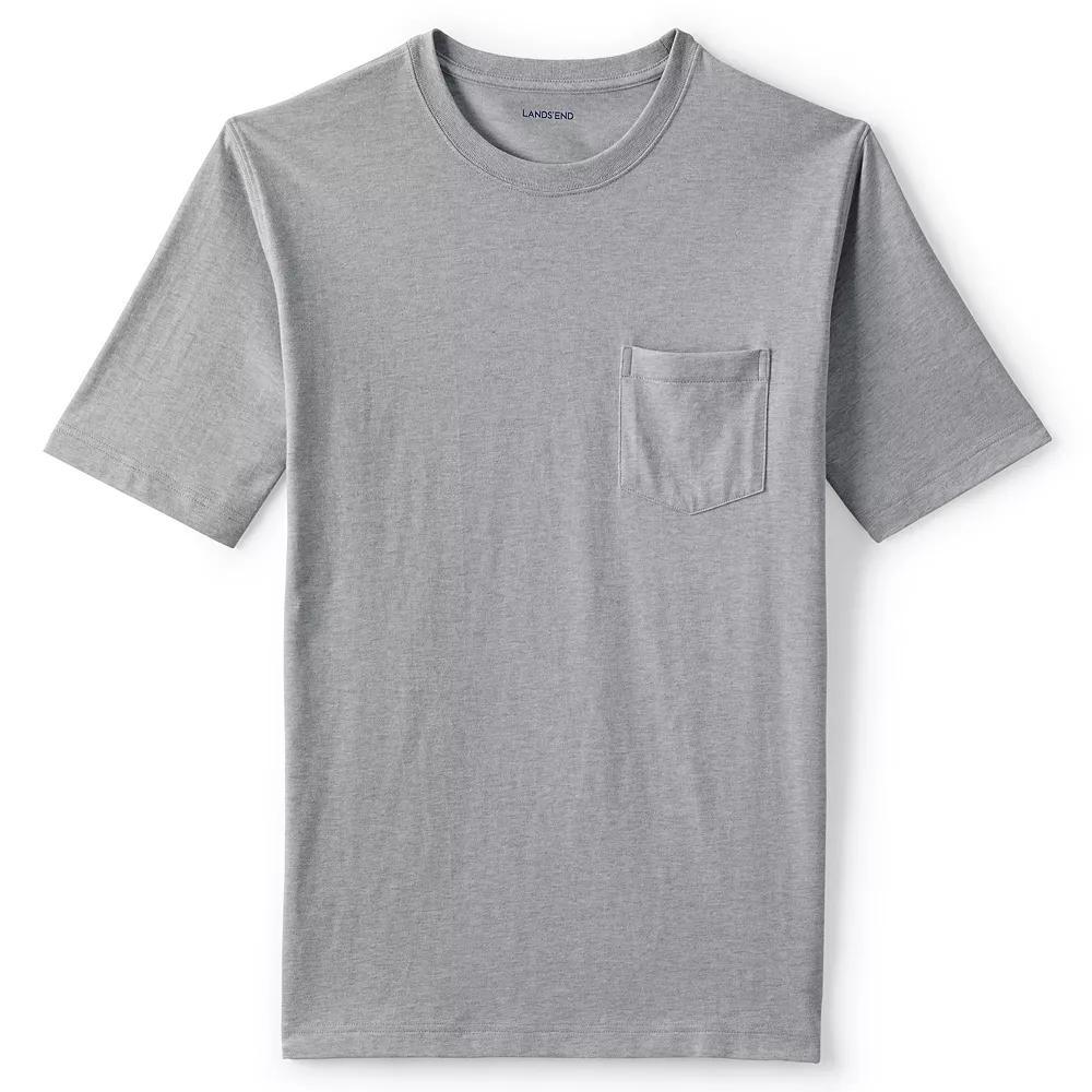 Big & Tall Lands' End Super Pocket Tee, Men's, Size: Large Tall, Gray Grey Product Image