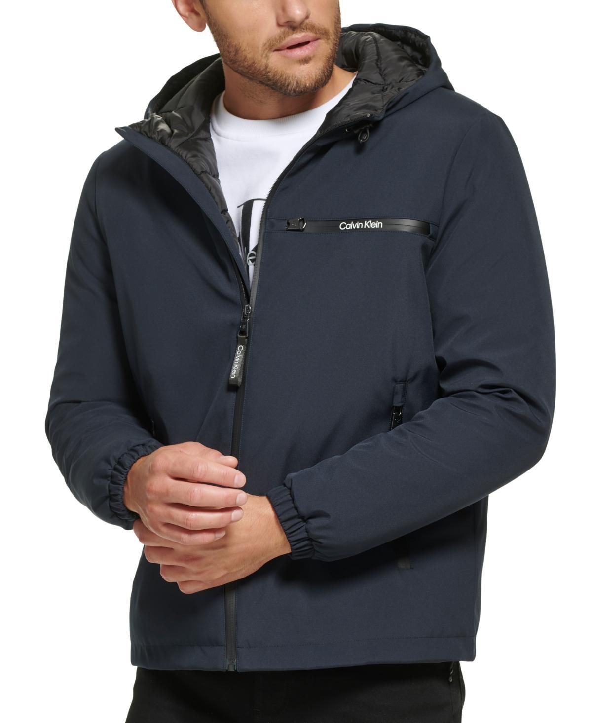 Calvin Klein Mens Infinite Stretch Water-Resistant Hooded Jacket Product Image