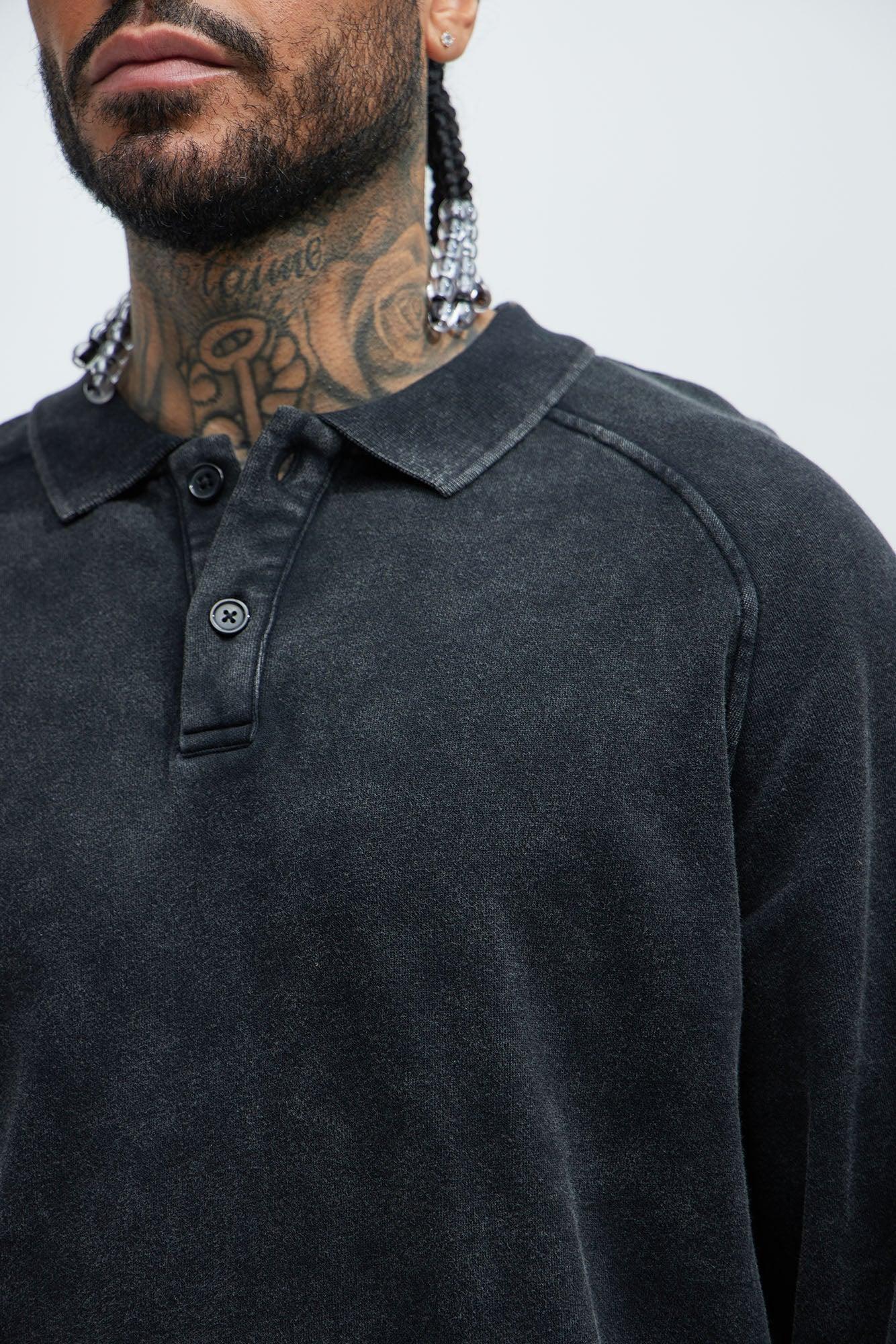 Tyson Late Night Raglan Long Sleeve Polo - Black Product Image