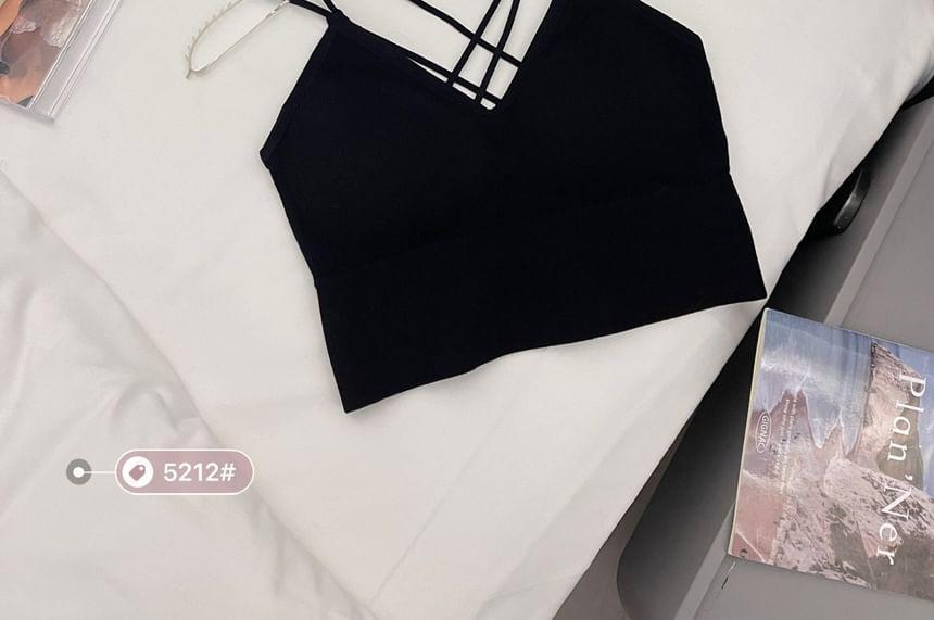 Plain Strappy Padded Cropped Camisole Product Image