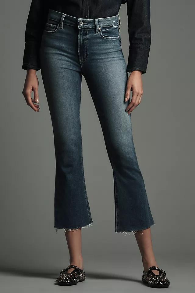 PAIGE Colette Petite High-Rise Raw-Hem Crop Flare Jeans Product Image