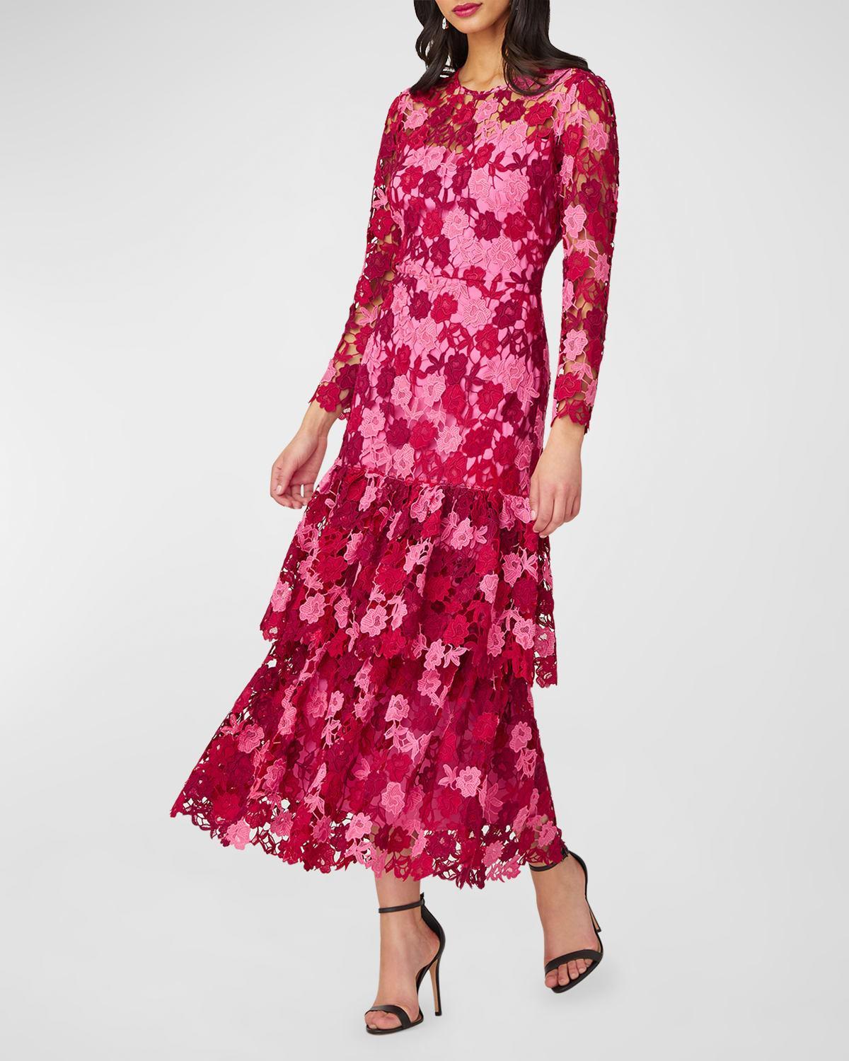 Womens Angeline Tiered-Ruffle Lace Dress Product Image