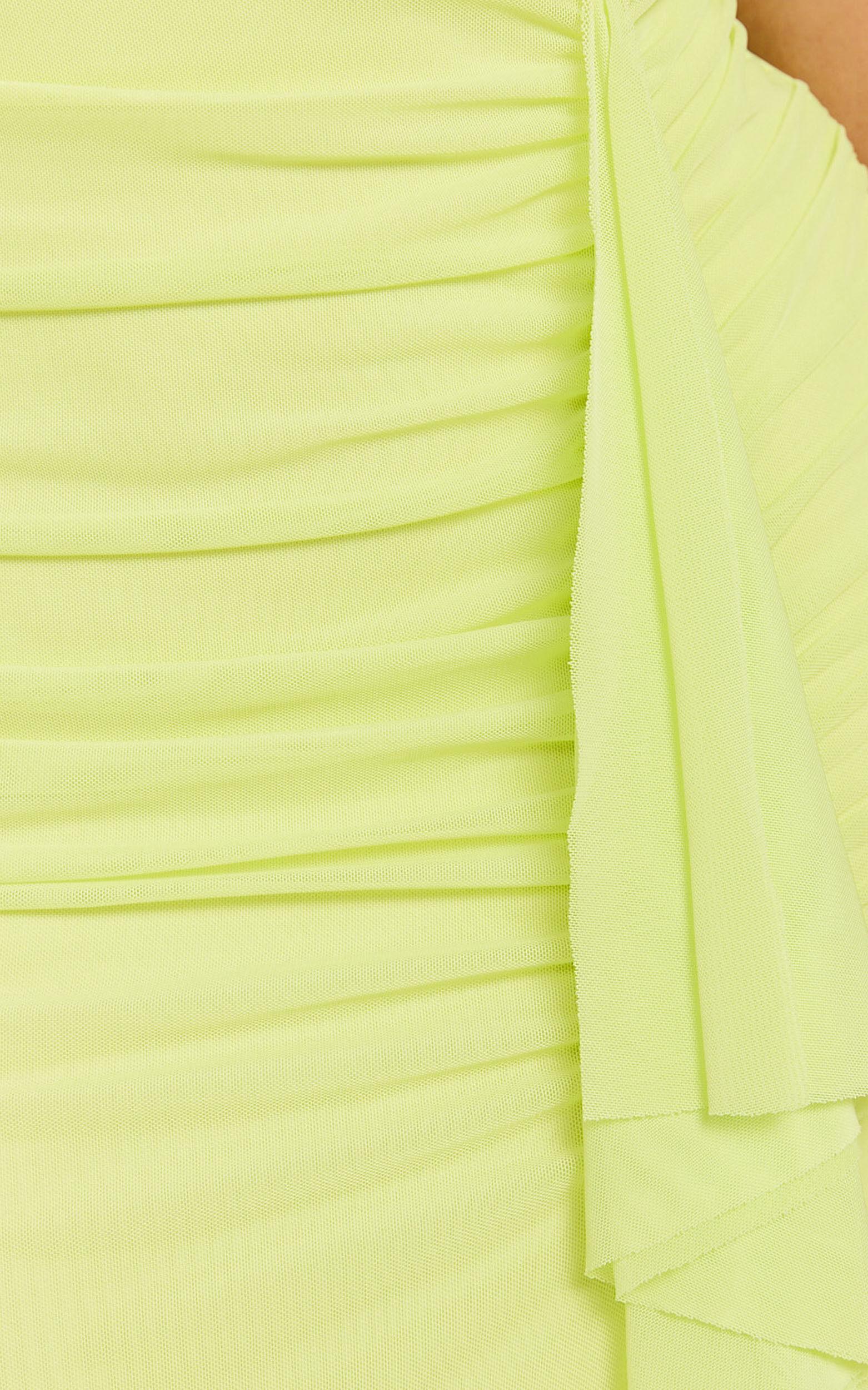 Silvana Maxi Dress - Halter Ruched Side Split Dress in Citrus Product Image