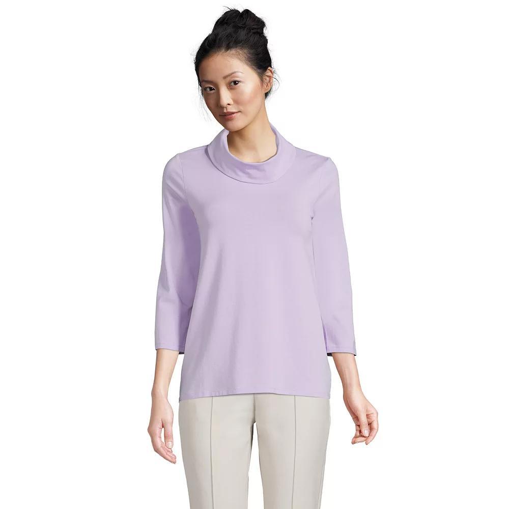 Women's Lands' End Lightweight Jersey Cowl Neck Top, Size: Large, Purple Cloud Product Image