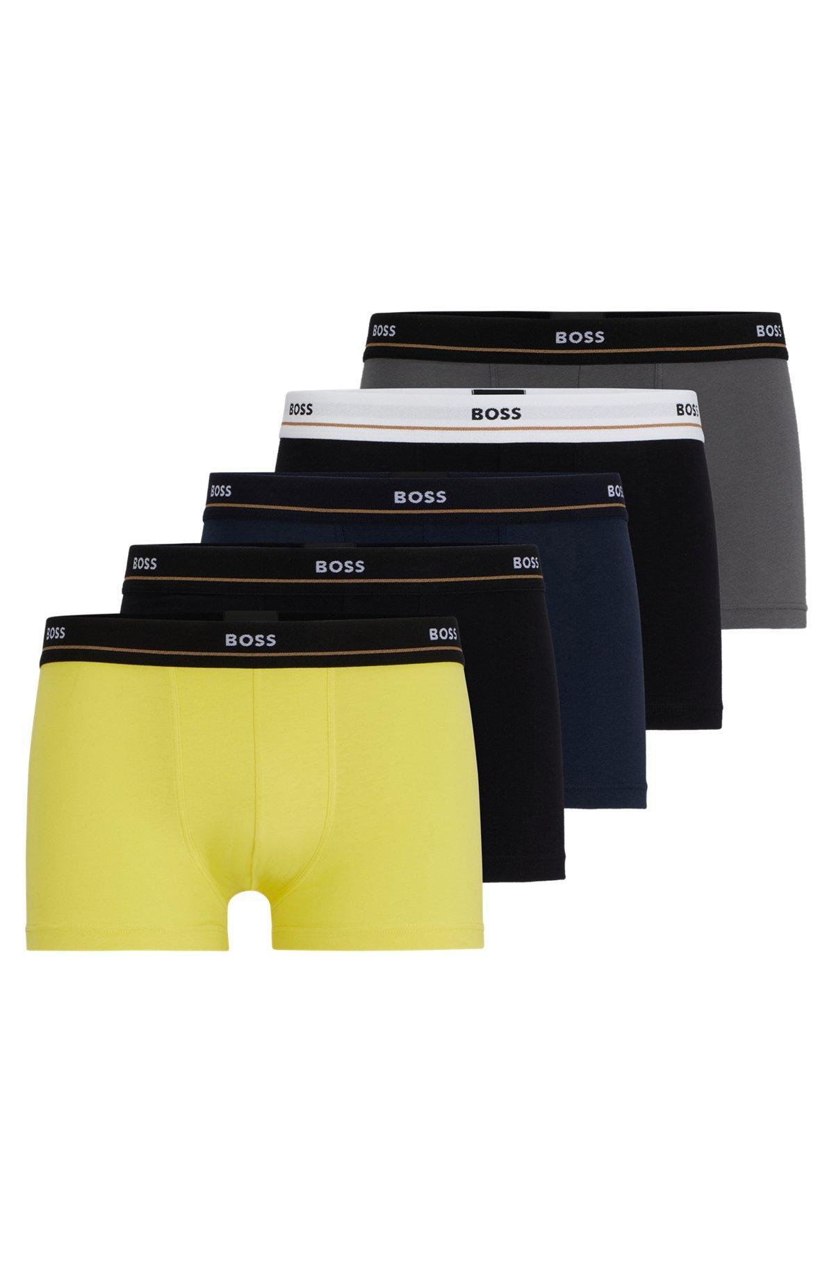 Five-pack of stretch-cotton trunks with logo waistbands Product Image